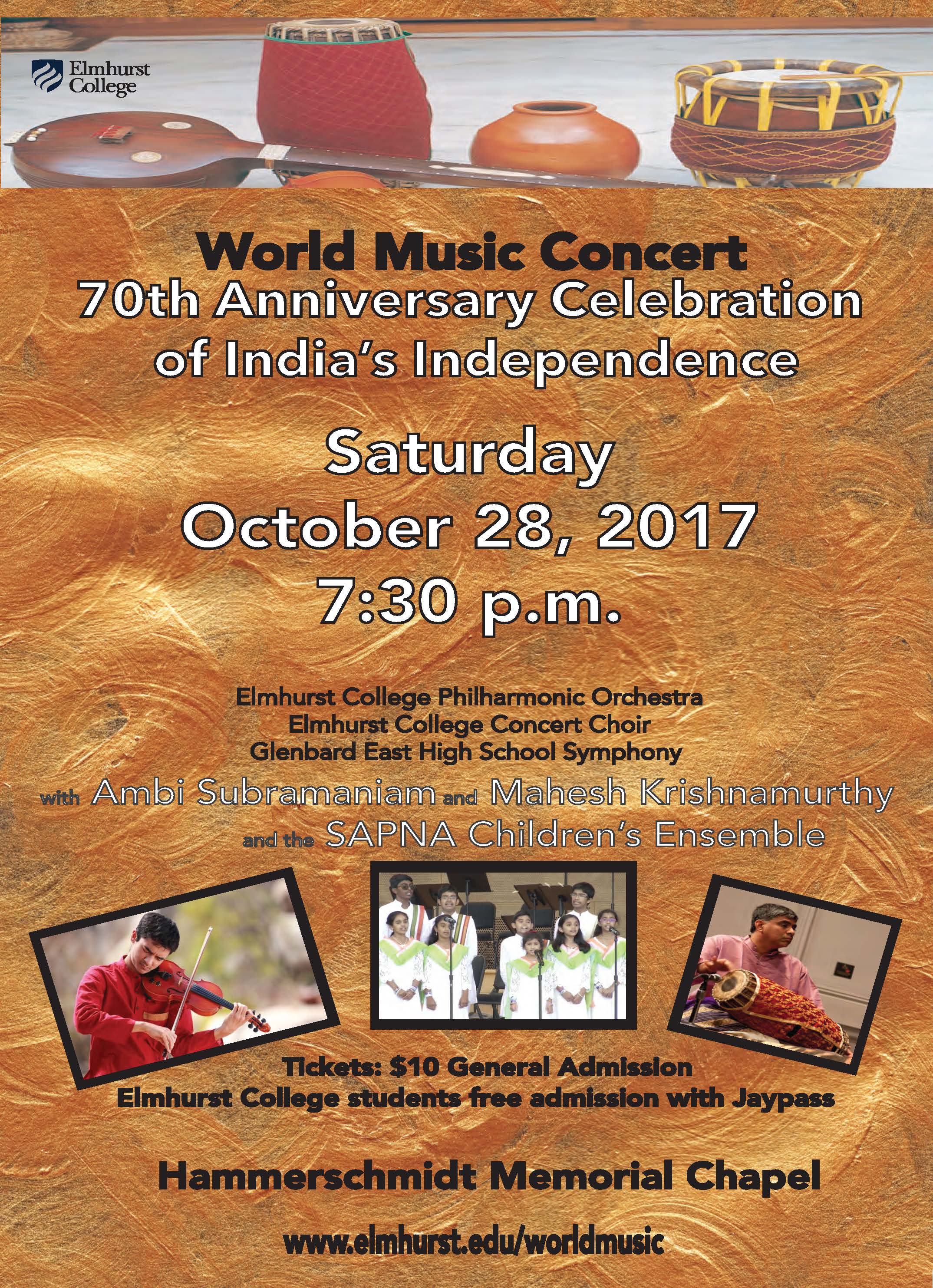 Elmhurst World Music 70th Anniversary of India's Independence 2017